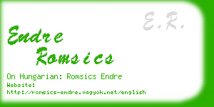 endre romsics business card